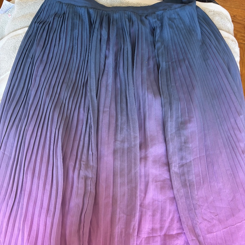 Halston Ombre Pleated Skirt